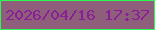 文字の大きさ：1、枠の色：28fa4f、背景の色：8e5e7a、文字の色：881f96 無料ブログパーツのブログ時計