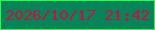文字の大きさ：5、枠の色：28fd3d、背景の色：08845a、文字の色：c8113d 無料ブログパーツのブログ時計