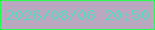 文字の大きさ：2、枠の色：28ff4b、背景の色：baa8c1、文字の色：61d3ba 無料ブログパーツのブログ時計