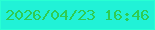 文字の大きさ：3、枠の色：28ffd4、背景の色：21f2d7、文字の色：2ecc52 無料ブログパーツのブログ時計