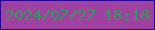 文字の大きさ：2、枠の色：29008f、背景の色：9e41a0、文字の色：309a59 無料ブログパーツのブログ時計