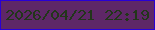 文字の大きさ：1、枠の色：2900d5、背景の色：5e2767、文字の色：22361a 無料ブログパーツのブログ時計