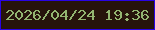 文字の大きさ：3、枠の色：2903e5、背景の色：26130c、文字の色：92b471 無料ブログパーツのブログ時計