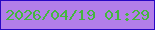 文字の大きさ：1、枠の色：2907c4、背景の色：b37ee9、文字の色：44b73e 無料ブログパーツのブログ時計