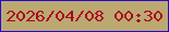 文字の大きさ：2、枠の色：2908d1、背景の色：bba971、文字の色：ac0024 無料ブログパーツのブログ時計