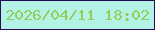 文字の大きさ：1、枠の色：290956、背景の色：b3f3e6、文字の色：94cd59 無料ブログパーツのブログ時計