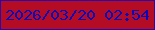文字の大きさ：3、枠の色：2909ad、背景の色：b30c24、文字の色：0d01bc 無料ブログパーツのブログ時計