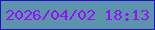 文字の大きさ：3、枠の色：290bc3、背景の色：5a95ac、文字の色：980bfd 無料ブログパーツのブログ時計