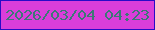 文字の大きさ：5、枠の色：290bc7、背景の色：da3eda、文字の色：3d7877 無料ブログパーツのブログ時計