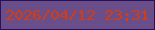 文字の大きさ：2、枠の色：29105a、背景の色：694e8a、文字の色：d53c11 無料ブログパーツのブログ時計