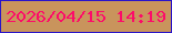 文字の大きさ：2、枠の色：2914c9、背景の色：c9945c、文字の色：fd0c69 無料ブログパーツのブログ時計