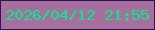 文字の大きさ：1、枠の色：291559、背景の色：a66f9d、文字の色：03ed8c 無料ブログパーツのブログ時計