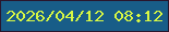 文字の大きさ：4、枠の色：29162d、背景の色：185d88、文字の色：d7f744 無料ブログパーツのブログ時計