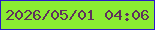 文字の大きさ：4、枠の色：2919c9、背景の色：8aec31、文字の色：5f315c 無料ブログパーツのブログ時計