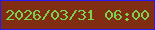 文字の大きさ：2、枠の色：291bf3、背景の色：802d13、文字の色：7dd04b 無料ブログパーツのブログ時計