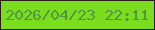 文字の大きさ：5、枠の色：291d19、背景の色：7add1e、文字の色：55953f 無料ブログパーツのブログ時計