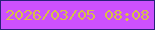 文字の大きさ：5、枠の色：29207a、背景の色：cd51fd、文字の色：d8bf47 無料ブログパーツのブログ時計