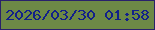 文字の大きさ：1、枠の色：29216b、背景の色：6d8946、文字の色：12208a 無料ブログパーツのブログ時計