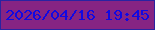 文字の大きさ：4、枠の色：2923a1、背景の色：862483、文字の色：1108e2 無料ブログパーツのブログ時計