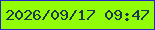 文字の大きさ：4、枠の色：2924ca、背景の色：91fd06、文字の色：1f374e 無料ブログパーツのブログ時計