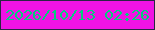 文字の大きさ：3、枠の色：292543、背景の色：f013e4、文字の色：06cc7e 無料ブログパーツのブログ時計