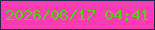 文字の大きさ：2、枠の色：292650、背景の色：fb3bb3、文字の色：54d113 無料ブログパーツのブログ時計