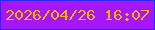 文字の大きさ：4、枠の色：2929f8、背景の色：a318f8、文字の色：f7ac08 無料ブログパーツのブログ時計