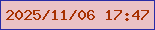 文字の大きさ：2、枠の色：292ca6、背景の色：ebc2c5、文字の色：a73001 無料ブログパーツのブログ時計