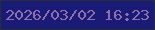 文字の大きさ：1、枠の色：292d37、背景の色：1a1a77、文字の色：8d70ad 無料ブログパーツのブログ時計