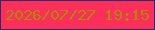 文字の大きさ：2、枠の色：292d6f、背景の色：fb2f5a、文字の色：b28709 無料ブログパーツのブログ時計