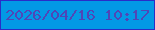 文字の大きさ：2、枠の色：292dc8、背景の色：0399e5、文字の色：4f46b7 無料ブログパーツのブログ時計