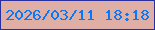 文字の大きさ：2、枠の色：292f9c、背景の色：dfaea5、文字の色：0777fc 無料ブログパーツのブログ時計
