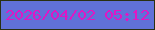 文字の大きさ：5、枠の色：293011、背景の色：6071d8、文字の色：df17c4 無料ブログパーツのブログ時計