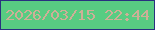 文字の大きさ：2、枠の色：29317f、背景の色：58cc82、文字の色：ceaf97 無料ブログパーツのブログ時計