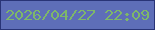 文字の大きさ：4、枠の色：293477、背景の色：5e6eb8、文字の色：7eb769 無料ブログパーツのブログ時計