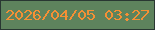 文字の大きさ：4、枠の色：293732、背景の色：5e835d、文字の色：f59035 無料ブログパーツのブログ時計