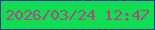 文字の大きさ：2、枠の色：293c90、背景の色：10dd51、文字の色：aa4984 無料ブログパーツのブログ時計