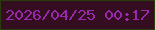 文字の大きさ：4、枠の色：293d0a、背景の色：340d21、文字の色：9a28ae 無料ブログパーツのブログ時計