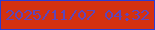 文字の大きさ：3、枠の色：293ed4、背景の色：d43110、文字の色：5f45b9 無料ブログパーツのブログ時計