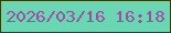文字の大きさ：2、枠の色：294208、背景の色：6ad6b3、文字の色：9c50a0 無料ブログパーツのブログ時計