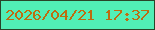 文字の大きさ：2、枠の色：294529、背景の色：51efb6、文字の色：be6c10 無料ブログパーツのブログ時計