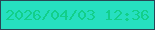 文字の大きさ：2、枠の色：294554、背景の色：26dfc0、文字の色：12cf8a 無料ブログパーツのブログ時計