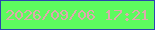 文字の大きさ：3、枠の色：2946af、背景の色：5dfb5f、文字の色：dea9ad 無料ブログパーツのブログ時計