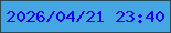 文字の大きさ：4、枠の色：294955、背景の色：44a6e2、文字の色：0a00ea 無料ブログパーツのブログ時計