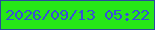 文字の大きさ：4、枠の色：294b9d、背景の色：26e718、文字の色：384fd7 無料ブログパーツのブログ時計