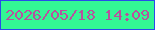 文字の大きさ：3、枠の色：294bea、背景の色：33f794、文字の色：b8519e 無料ブログパーツのブログ時計