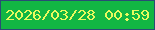 文字の大きさ：4、枠の色：294c74、背景の色：12b643、文字の色：eafa5e 無料ブログパーツのブログ時計