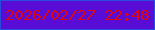 文字の大きさ：3、枠の色：294cde、背景の色：580cd6、文字の色：de070f 無料ブログパーツのブログ時計