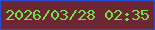 文字の大きさ：5、枠の色：294dd8、背景の色：6d2732、文字の色：71e545 無料ブログパーツのブログ時計