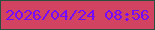 文字の大きさ：2、枠の色：294f3e、背景の色：d14361、文字の色：760afb 無料ブログパーツのブログ時計